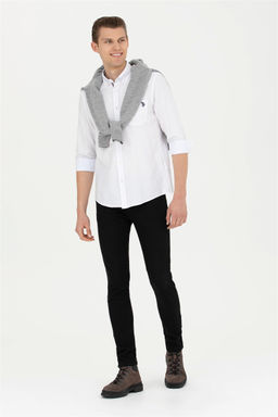 Мужская белая рубашка с длинным рукавом - U.s. polo assn фото 4