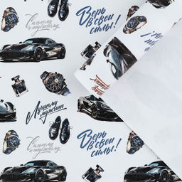 Цена за 10 шт. Бумага упаковочная глянцевая Лучшему мужчине, 70?100 см