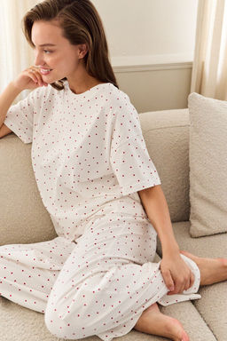 Пижама с брюками хлопковая Сердце