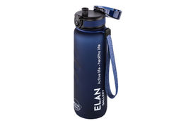 Бутылка для воды 1000 мл 7,8*7,8*28,5 см "Style Matte" с углублениями д/пальцев темно-синяя