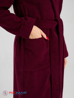 Женский махровый халат с шалькой темно-бордовый МЗ-02 (122) - Росхалат фото 5