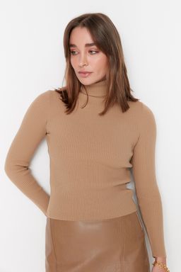 Camel Basic Bal?kc? Yaka Triko Kazak TWOAW21KZ1279