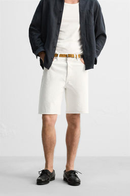 LIMITED EDITION STRAIGHT-LEG DENIM BERMUDA SHORTS - Zara фото 13