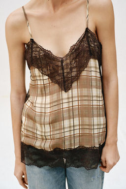 TOP LENCERO CUADROS / Multicolor - Zara фото 5