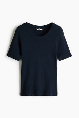 Camiseta de algod?n pima con escote en U - H&m фото 7