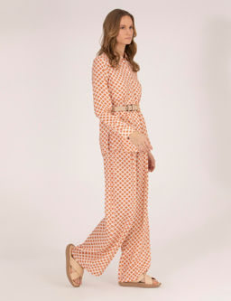 Turuncu Y_ksek Bel Loose Fit Pantolon