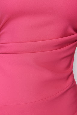 Fusya Y?rtmacl? Buzgu Detayl? Midi Dokuma Elbise TWOSS24EL00439 - Trendyolmilla фото 6