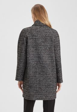 Пальто женское LA-301567-BL, 
черно-белая елочка