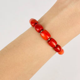 Браслет регулируемый на увеличение из Коралла - Радуга самоцветов фото 2