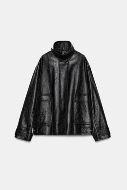 CHAQUETA EFECTO PIEL ZW COLLECTION / Negro - Zara фото 3