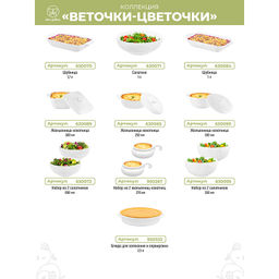 Блюдо-этажерка 3-х ярусная 26*26*34 см Веточки-цветочки с серебрист.креплен., для фруктов и конфет - Elan gallery фото 12