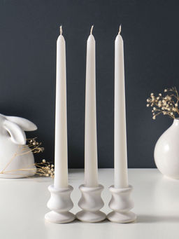 Свеча античная 25 см (набор 3 шт) 58 гр, 7 ч, цв. белый