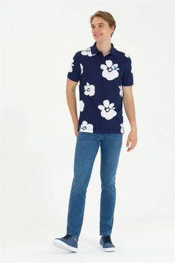 U. S. Polo Assn / Мужская темно-синяя футболка с воротником-поло - U.s. polo assn фото 4