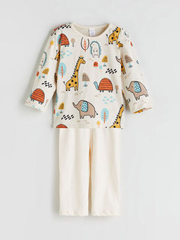 Bask?l? Erkek ?ocuk Pijama Tak?m