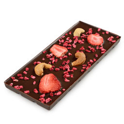 Шоколад горький SUGAR FREE клубника, кешью, малина 80 гр - Chokodelika фото 3