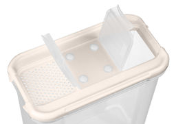 Цена за 2 шт. Емкость для сыпучих продуктов "Модена" прямоугольная 0,5л с дозатором (свет-бежевый) 221111825/01,,