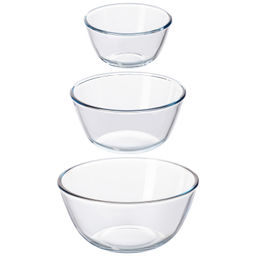 Набор салатников 3 пр. 2,7 л 23*23*11 см + 1,6 л 19*19*9,5 см + 800 мл 15*15*8 см "Crystal glass"
