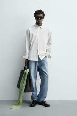 CAMISA POPEL?N CUADROS / Verde agua