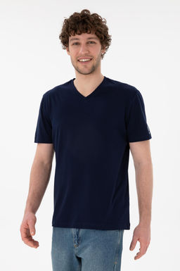 Erkek Regular Fit V Yaka Lacivert Basic Ti__rt Sepette S_rpriz _ndirim - U.s. polo assn фото 2