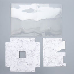 Коробка для цветов с вазой и PVC окнами складная Мрамор, 23 х 30 х 23 см - Дарите счастье фото 3