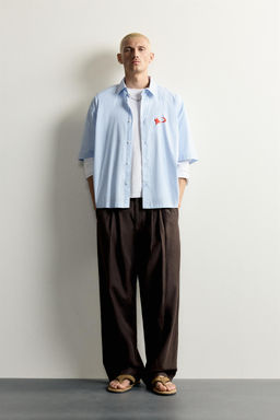 CAMISA BOXY FIT GR?FICOS ESTAMPADOS / Azul