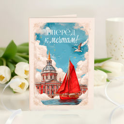 Открытка 4 шоколадки "Вперёд к мечтам"