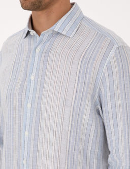 A__k Mavi % 100 Keten Uzun Kollu G_mlek - Pierre cardin фото 14