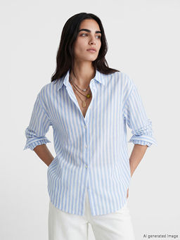 ?izgili Oversize Poplin Kad?n G?mlek