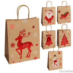 Цена за 12 шт. Пакет подарочный 27x21x11 см Новый год / M-025 /уп 12/600/ - ГалеонТрейд фото 2