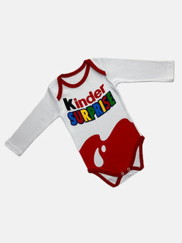 Боди-лодочка интерлок-пенье с длинным рукавом Kinder Surprise, арт.B-BD032-ITp, цвет красный - Мамин малыш фото 2