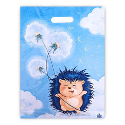 Цена за 50 шт. Пакет «Ежик с одуванчиком», полиэтиленовый с вырубной ручкой, 30×40 см, 60 мкм