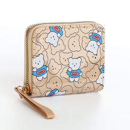 Кошелёк на молнии «Мишки», бежевый