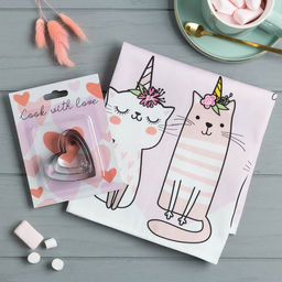 Набор Love forever полотенце 40х73см, саржа 190гр/м2, формочки для печенья