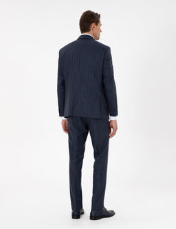 _ndigo Slim Fit _izgili Y_n Kar___ml_ Tak_m Elbise