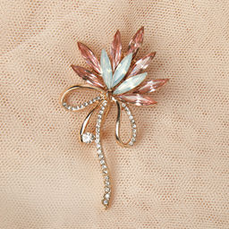 Брошь Букет 9 см / 38B-10-1 /уп 420/ (Бело-розовый ) - Галеонтрейд фото 4