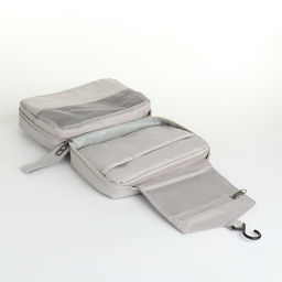 Косметичка-несессер дорожная на молнии, с карманом, крючком, ручкой, серая - Simaland фото 5