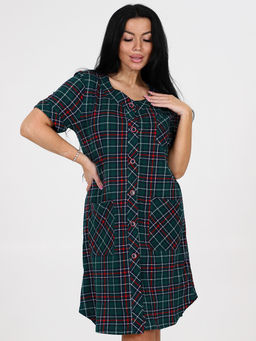 1104 ХАЛАТ (Зеленая клетка) - А-дина фото 3