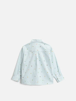 ACOOLA / Сорочка верхняя детская для мальчиков Pingo голубая клетка фото 4
