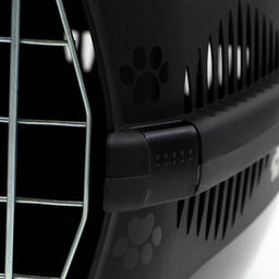 Переноска для животных до 12 кг Пижон 49х33х32см, металлическая дверь, черная  фото 5