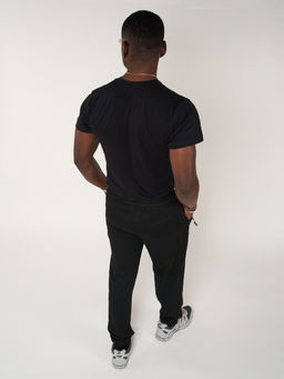 Брюки джоггеры спортивные большого размера мужские черного цвета 006Ch - FUYOUKAI фото 17