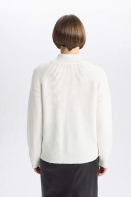 Свитер с полуводолазкой свободного кроя - Defacto фото 6