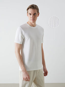 Bisiklet Yaka K?sa Kollu Bask?l? Penye Erkek Ti??rt