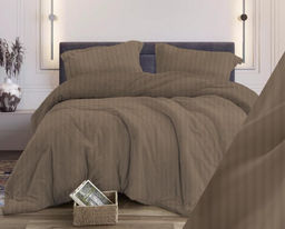 Простыня на резинке 090*200 см, бязь Комфорт, борт 25 см (Страйп, шоколад) - Ивановотекстиль фото 6