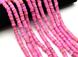 Бусины из перламутра тонированного диски 8мм цв.розовый, 40см, 195 бусин Радуга камня