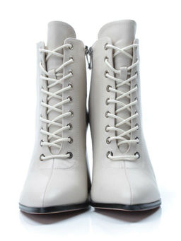 01-PCS125-2 BEIGE Ботинки демисезонные женские (натуральная кожа, байка)