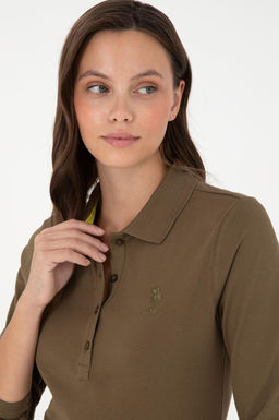 Женский базовый свитшот цвета хаки Неожиданная скидка в корзине - U.s. polo assn фото 2