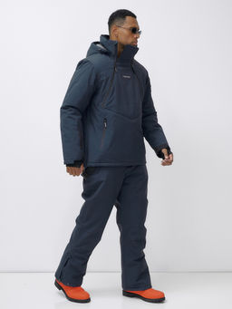 Горнолыжный костюм анорак мужской зимний темно-серого цвета 389TC - Leifensh фото 9