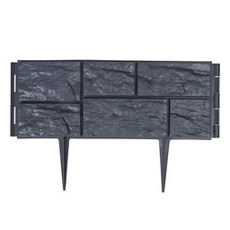 Ограждение декоративное, 24×177.5 см, 5 секций, пластик, серое, «Камень»