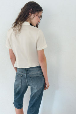 CAMISA POPEL?N VOLANTES TACHAS / Crudo - Zara фото 9