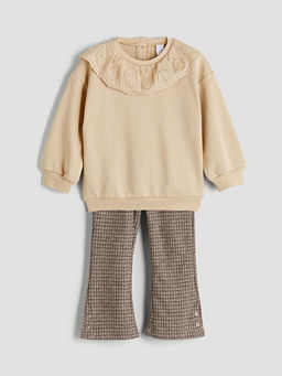 Bisiklet Yaka K?z ?ocuk Sweatshirt ve Tayt